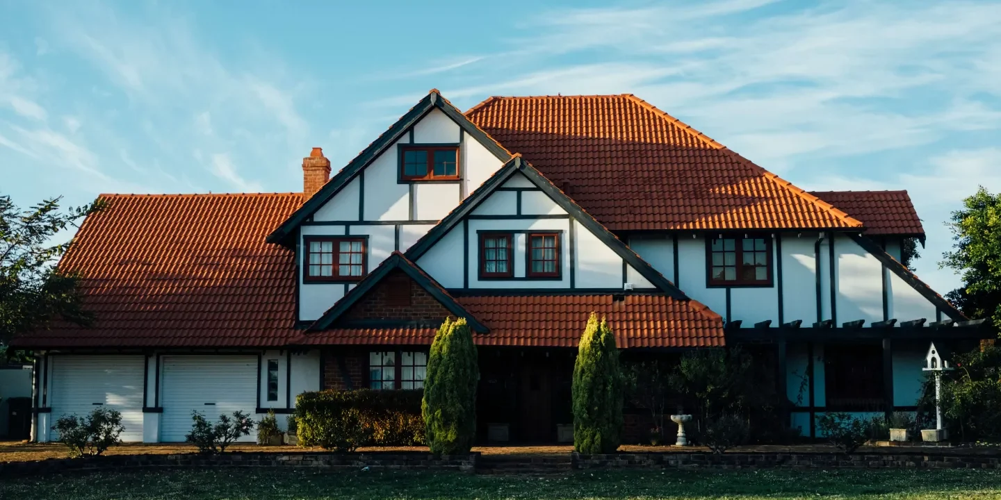 house with bright roof shingles