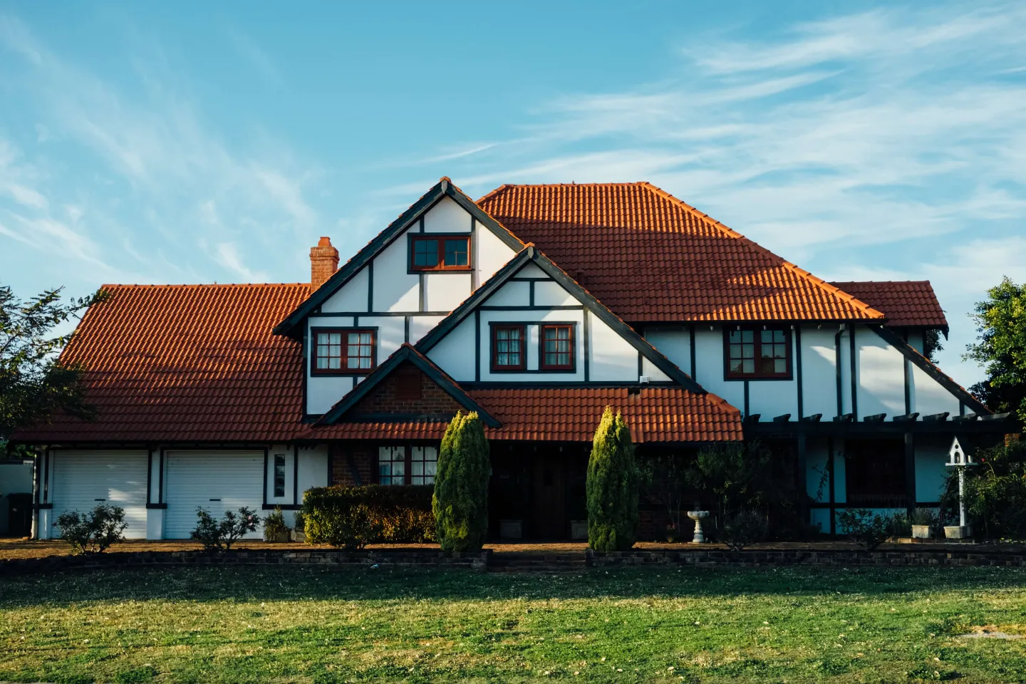 house with bright roof shingles